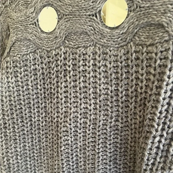 NWOT STAUD Vernacular Sweater Grey/Silver size XS chunky turtleneck $395 - Picture 12 of 12
